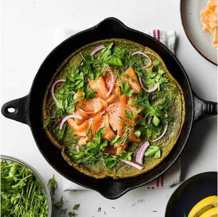 Herby Dutch Baby with Smoked Salmon